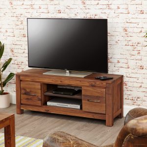 Mayan Walnut Low Widescreen Television Cabinet - 1