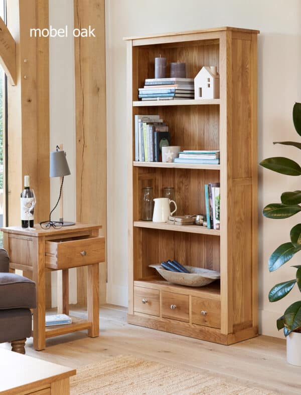Mobel Oak Large 3 Drawer Bookcase - 3