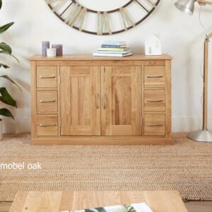Mobel Oak Six Drawer Sideboard - 1