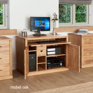 Mobel Oak Hidden Home Office - 1