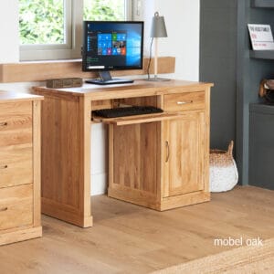 Mobel Oak Single Pedestal Computer Desk - 1