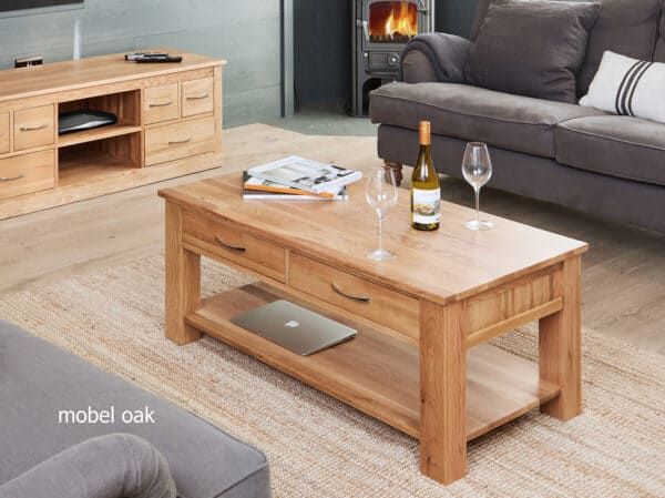 Mobel Oak Four Drawer Coffee Table - 2