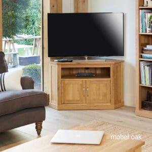 Mobel Oak Corner Television Cabinet - 1