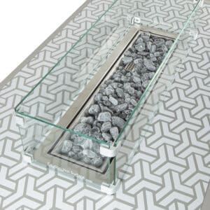 Del Mar Coffee Table with Firepit - Grey with Patterned Top - 5
