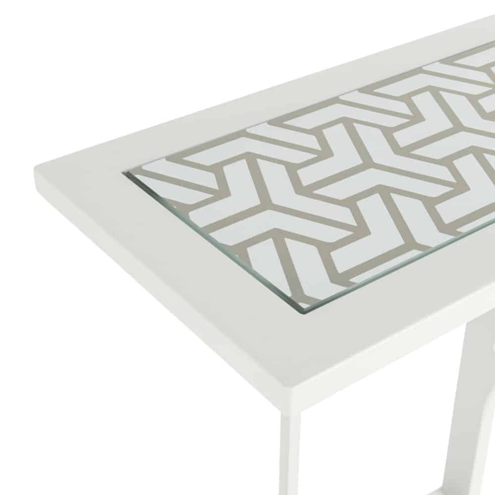 Del Mar Sofa Table - White Patterned 3