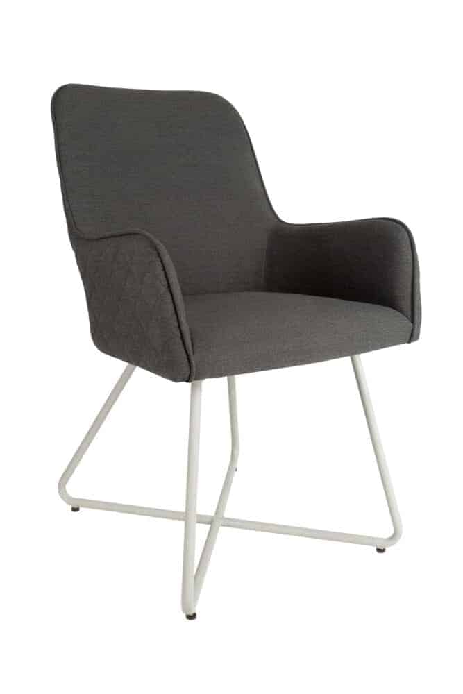 Santorini Cross Leg Dining Chairs - in Dark Grey - 1