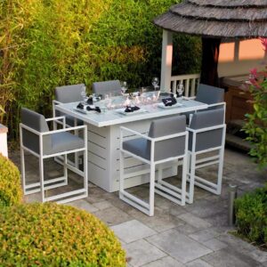 Mambo Outdoor Living from Unique Garden Solutions - part of the Santorini Bar Table Set with Optional Fire Pit